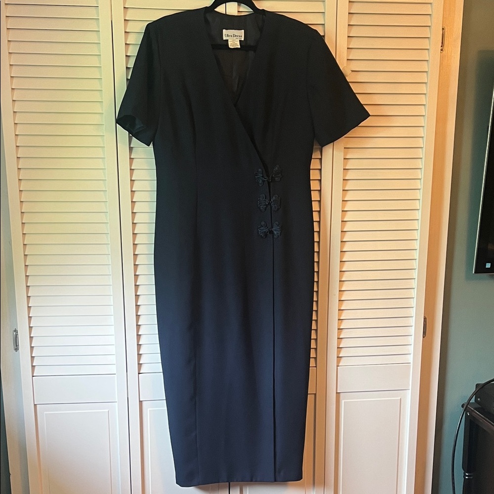 Ultra Dress Collection Elegant Navy Midi Dress